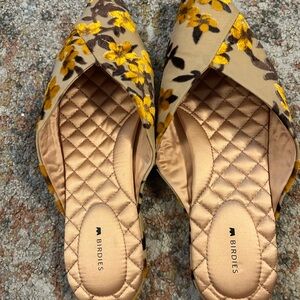 Birdies Women's Floral Slip-On Shoes - Yellow and Brown
